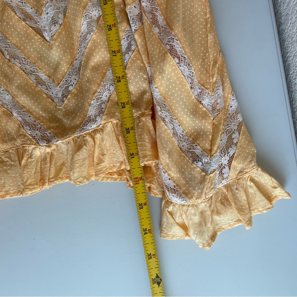 ✨Free People Intimately | Lemon Yellow Voile and Lace Trapeze Slip Dress - Picture 15 of 16